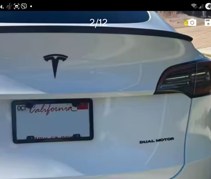 Черна емблема за Тесла Tesla Dual Motor