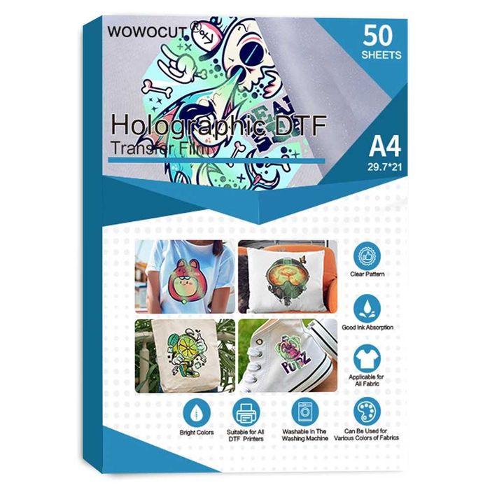 НОВО A4 50 бр Холографско DTF трансферно фолио за печат , ДТФ хартия