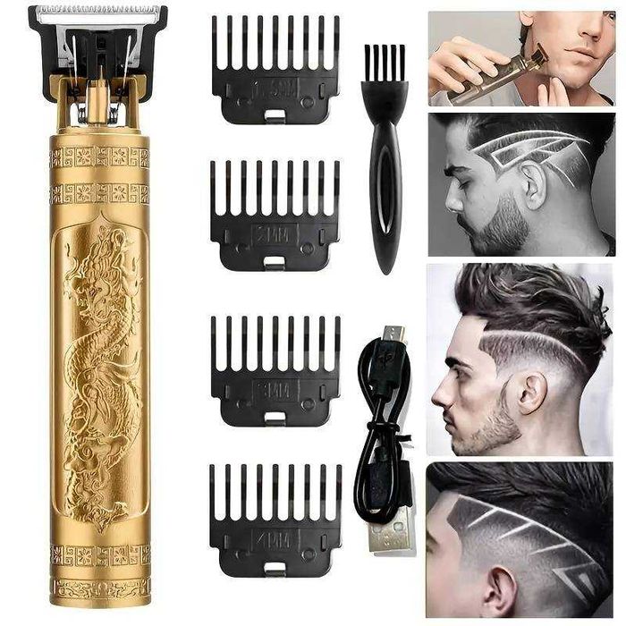 Masina tuns retusat barba perciuni acumulator schimbabil incarcare la USB 5V. 4 distantieri. Trimmer electric profesional cu baterie de litiu,