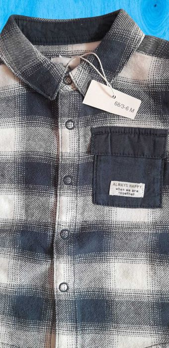 Camasa de flanel in carouri pentru baietel 68 (3-6 luni)