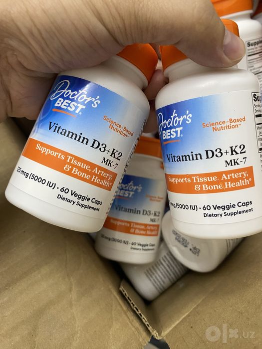 Doctor’s Best Vitamin D3 + K2 MK-7 — 5000 IU, 60 капсул