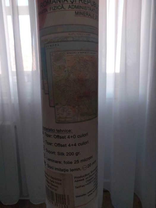 Harta României Fizico - Geografică profesională