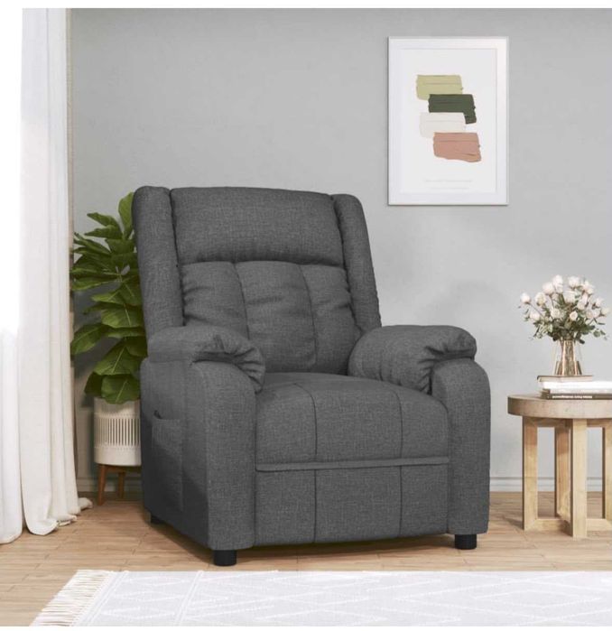 Fotoliu rabatabil maro închis, material textil VidaXL