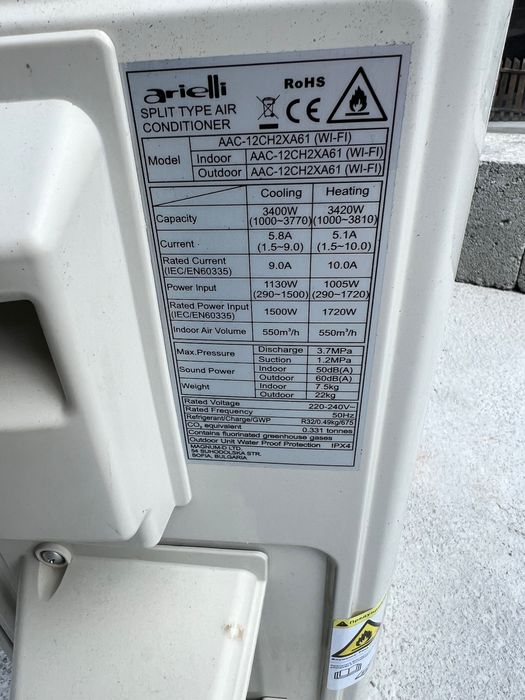 Климатик 12ка инверторен с wifi