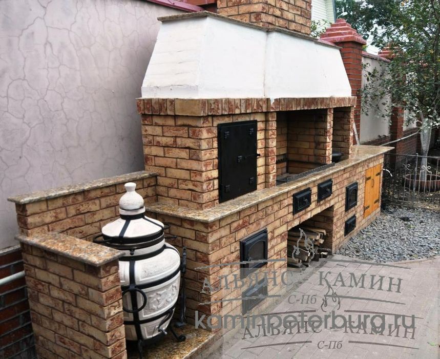 Летней кухни очаги барбекю под ключ