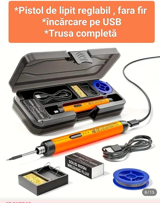 Ciocan de lipit portabil cu acumulator, incarcate pe usb,ecran digital