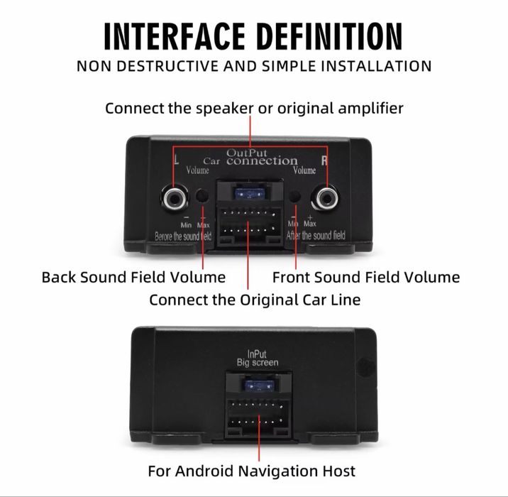 Car DSP 4-канален усилвател еквалайзер за Android радио 12V