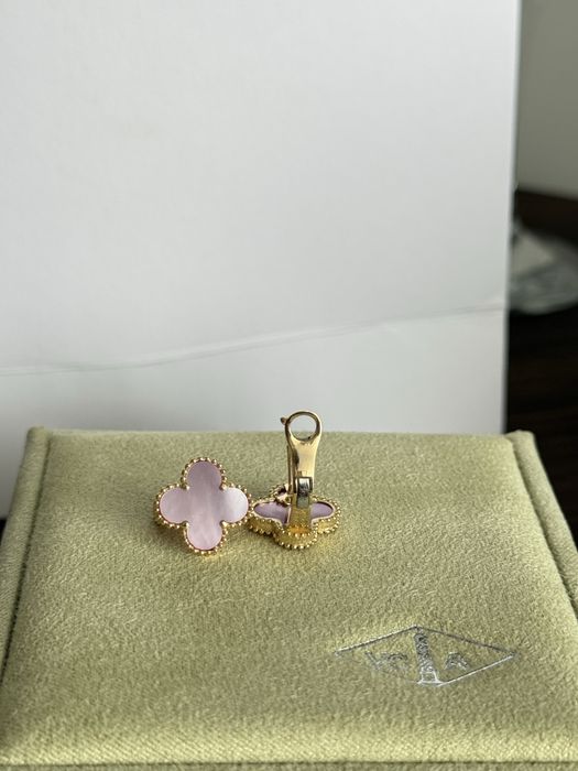 Серьги Van cleef розовый, синий, красный