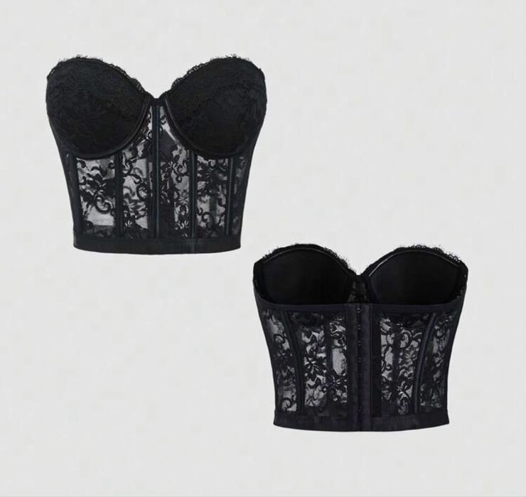 Черен Дантелен Корсет