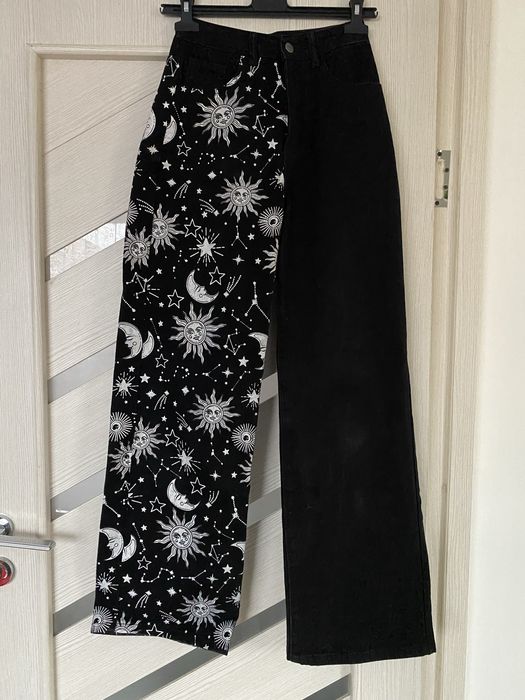 Blugi cu imprimeu soare marimea XS (34)