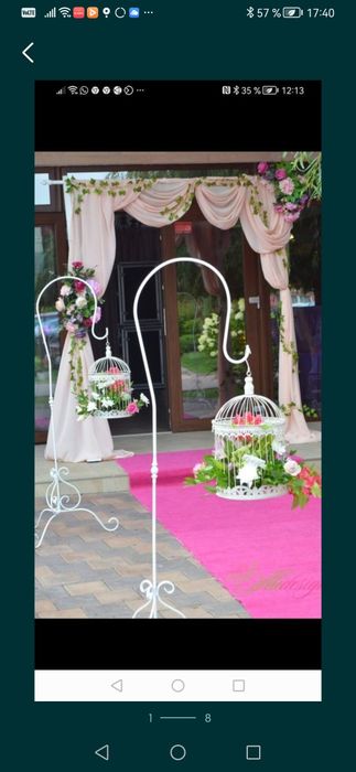 Decoratiuni nunti: fete masa, stalpi, huse, copacei, farfurii, etc