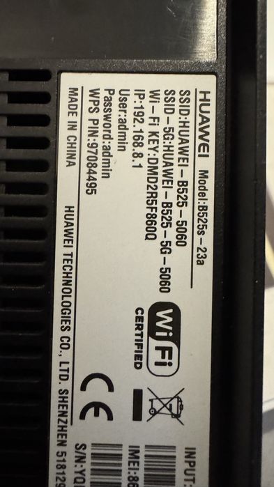 Router Huawei 4G  cu SIM . Model B525.