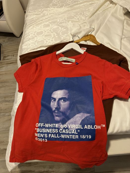 OFF WHITE business casual tee rosu