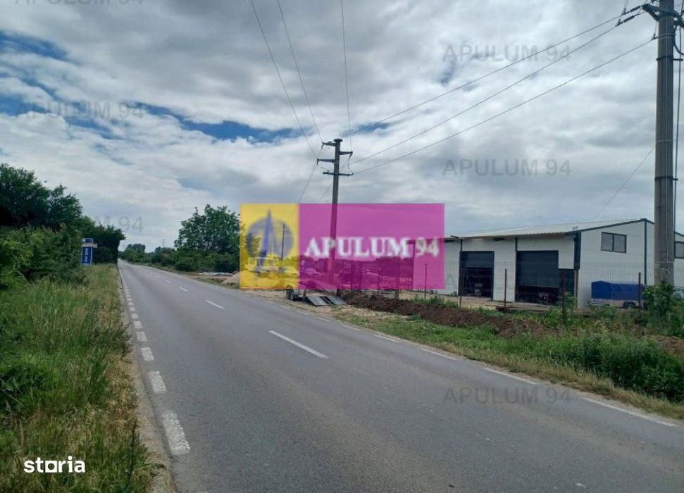 Săbăreni, teren 1900 mp, stradal, hală depozitare, productie, comert