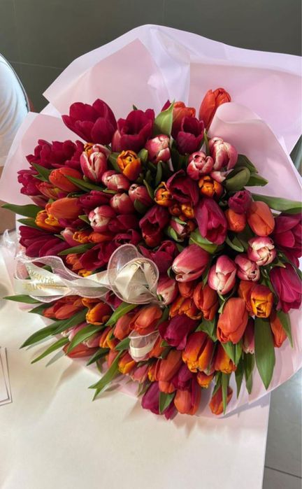 Цветы Тюльпаны “Романтик flowers” 101 штук