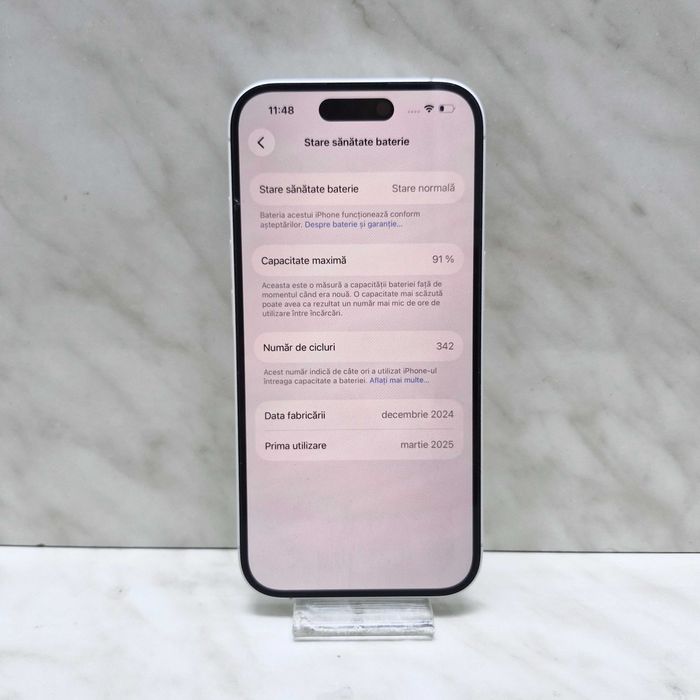 iPhone 16, ALB, 128GB, 5G, 91% baterie, Zeus Amanet Militari 34128