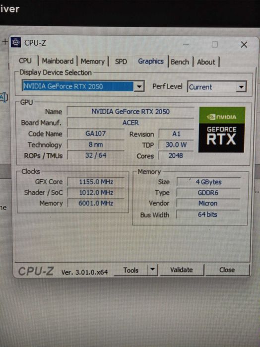 Acer Aspire 5 i5 1240p RTX 2050 4GB 16GB RAM 256 SSD