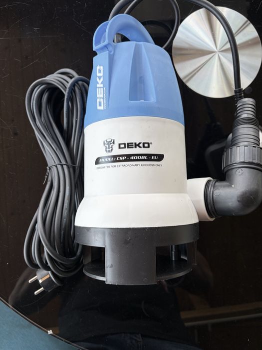 Pompa submersibila portabila DEKO cu oprire automata 400W 8000L/H, pompa de apa pentru apa curata/murdara pentru piscine, cazi ,fântâni,,iazuri,