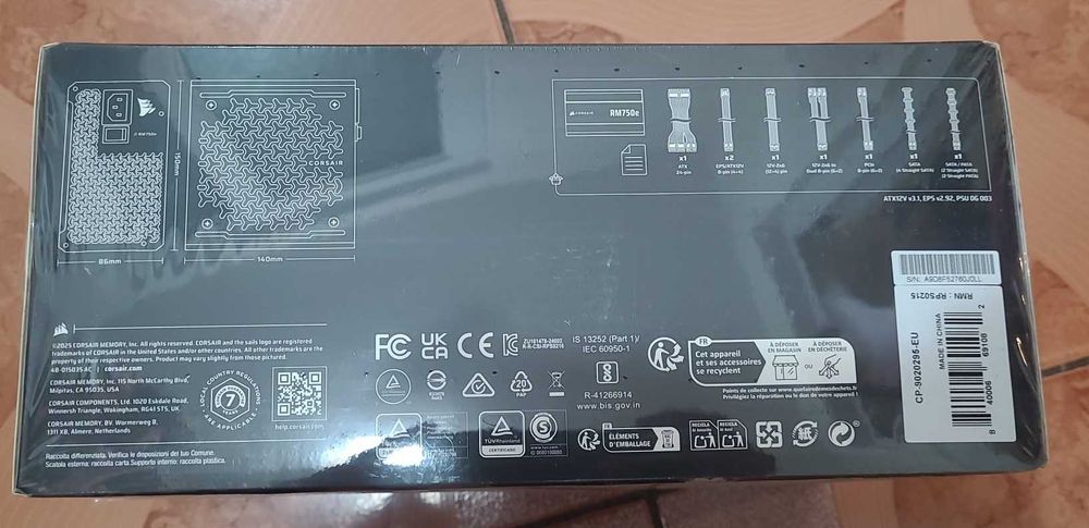 Sursa Corsair RMe Series 2025 RM750e, 80+ Gold, 750W , sigilata noua