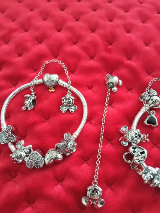 Charm Pandora argint 925,tematica Minnie și Mickey