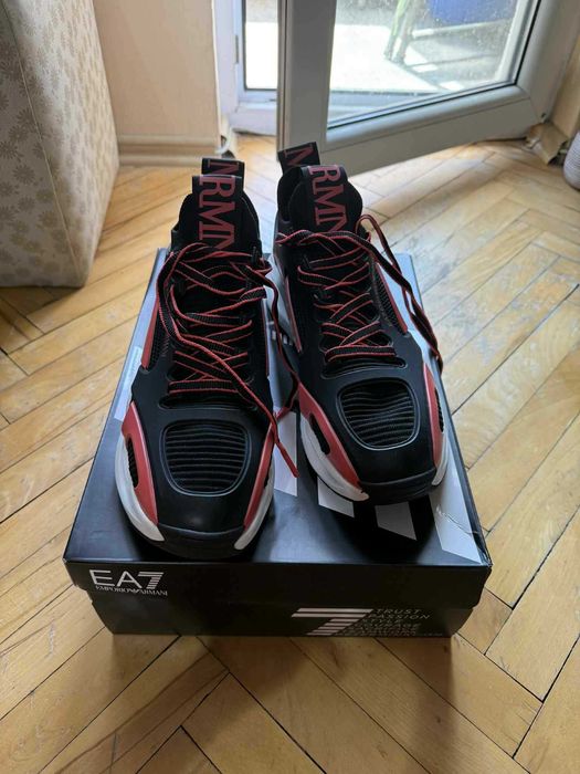 Черно/червени  сникърси EA7 Emporio Armani