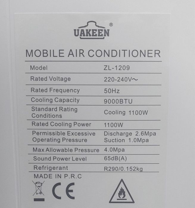 Uakeen 9000 BTU mobil konditsioner