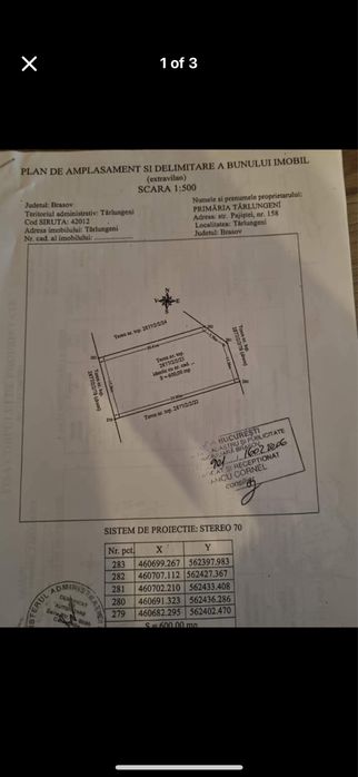 Vand teren in Purcareni 600m