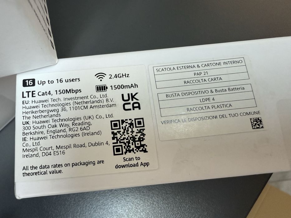 Безжичен рутер бисквитка E5576 4G LTЕ, батерия 1500 mAh,преносим WiFi