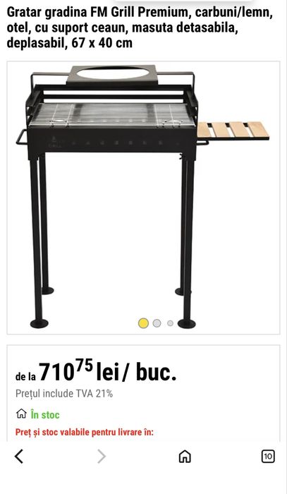 Gratar premium cu suport ceaun