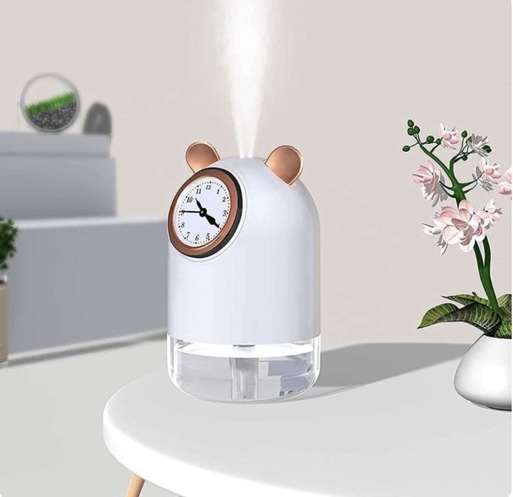 Арома дифузер с LED светлина и дигитален часовник – 300ml USB овлажнител