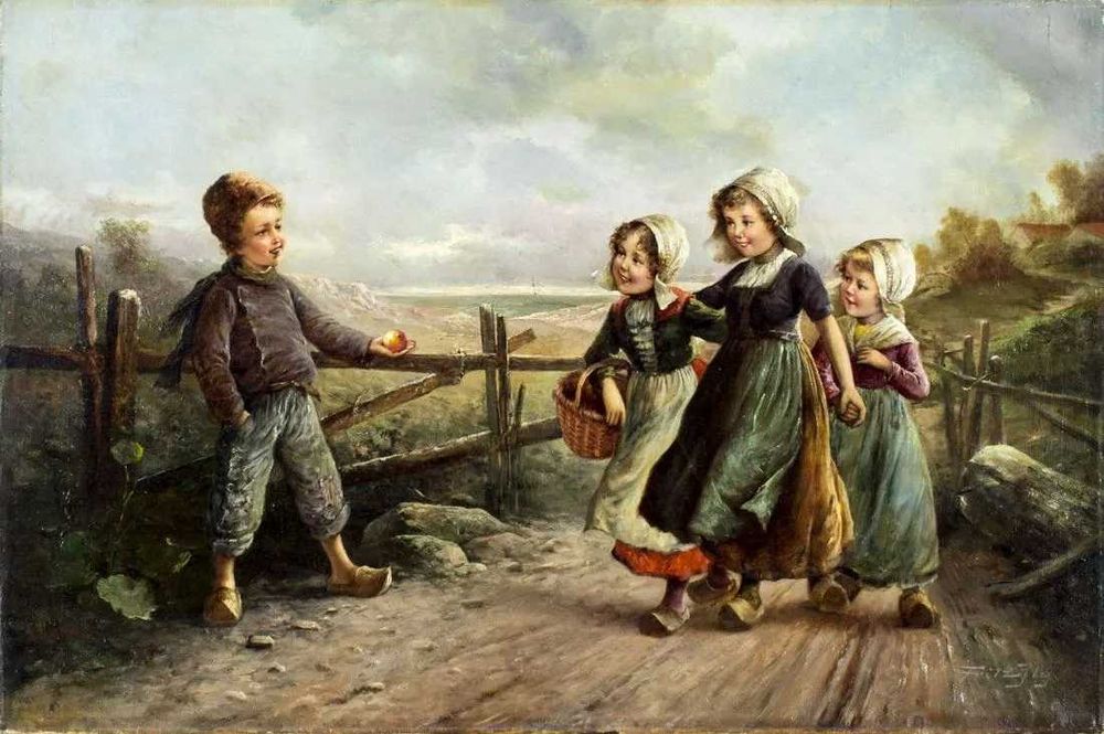 Картина, конец 19го века. Автор Фритз Фиг, UK, Европа