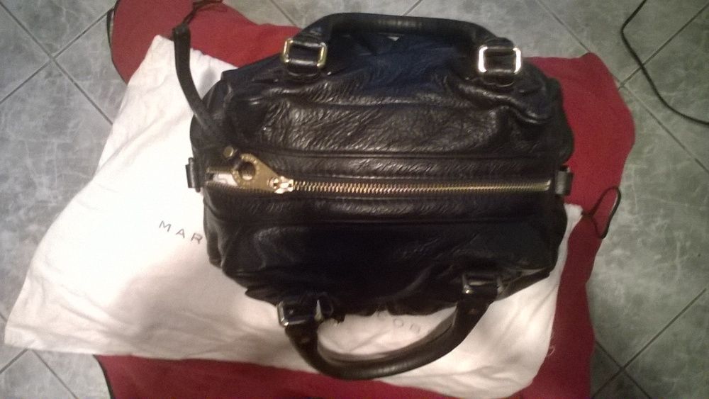 Poseta, geanta MARK JAKOBS din piele naturala neagra cu fermoar auriu