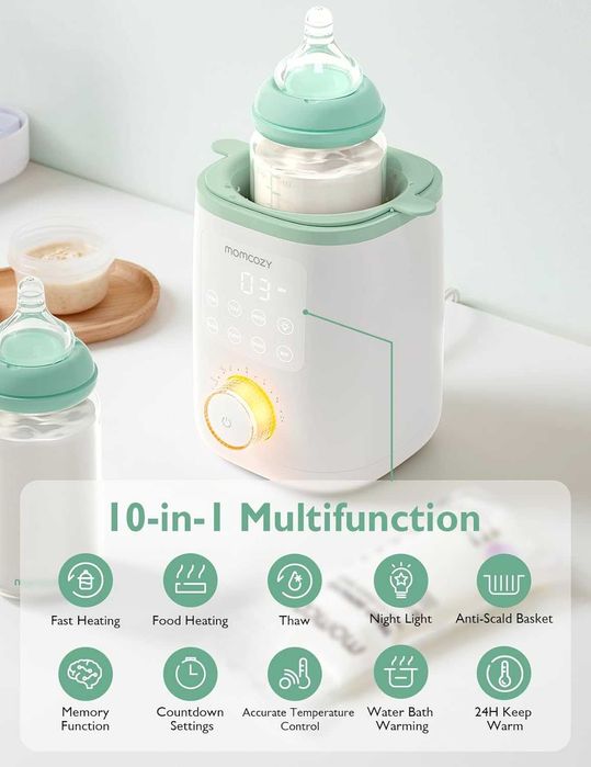 Momcozy Nutri затопляща система за бебешки шишета,9-в-1 нощна светлина