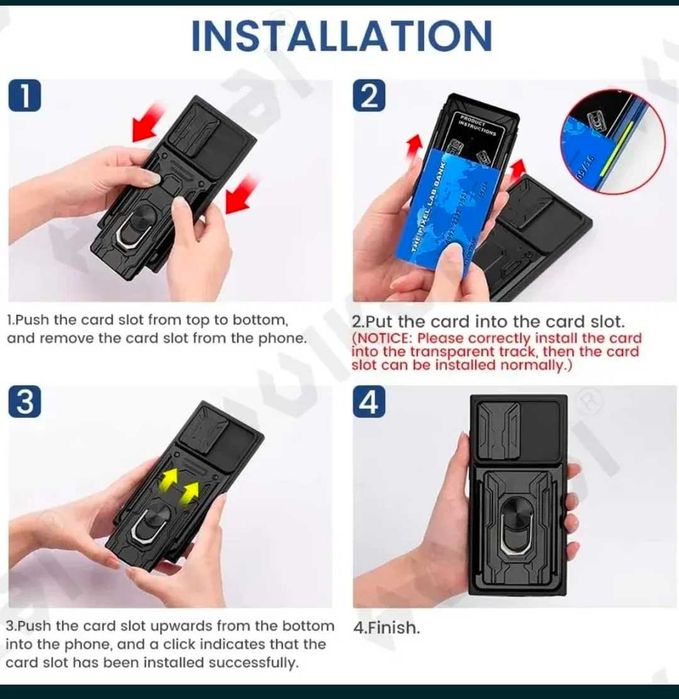 RING CARD SLOT Удароустойчив кейс за Samsung Galaxy S24 Ultra
