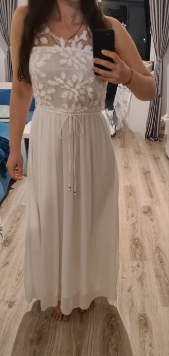 rochie alba, noua, S/M