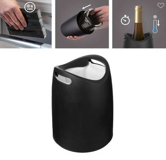 Шампаниера с охладител Mercado Тrade, Пластмаса, Черен