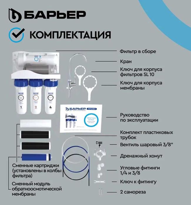 Фильтр обратный осмос  с рекордной производительностью 90 литров в час