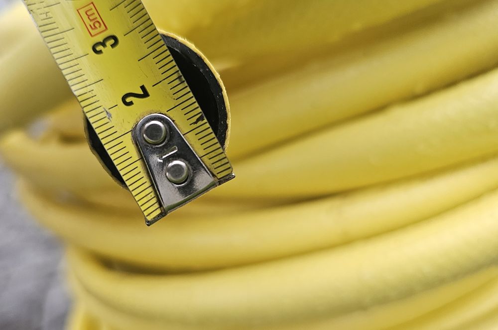 Vand furtun grădină galben 48 m, diametru aprox. 25 mm (1") + 3 mufe rapide
