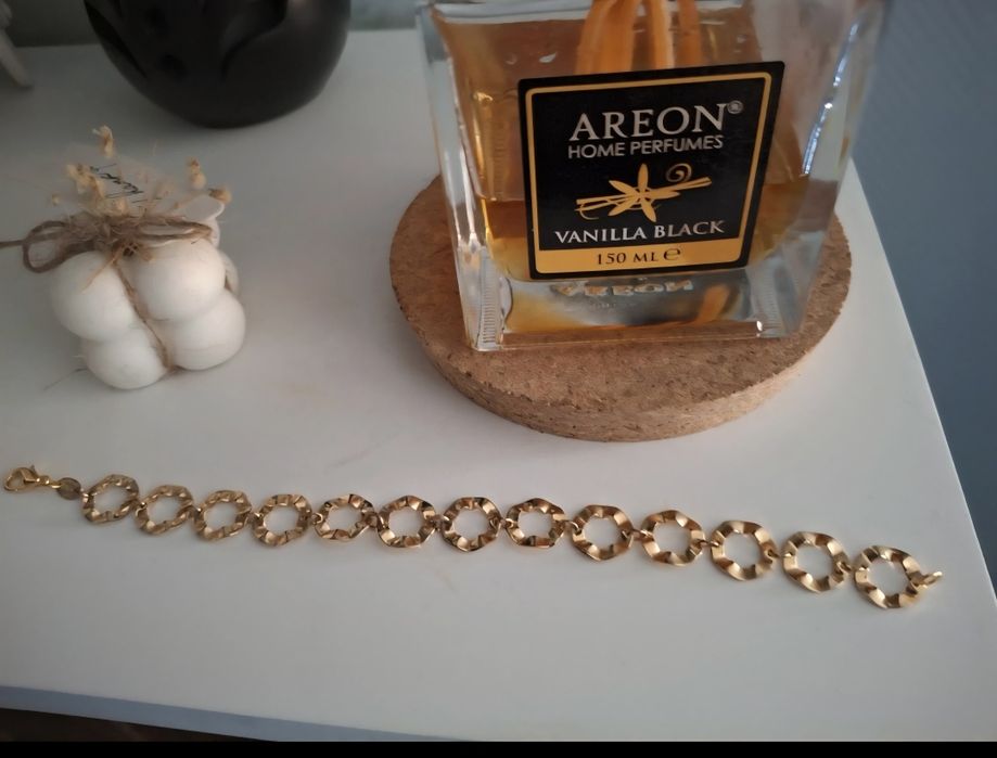 Brățară  18K Gold Filled – model cercuri texturate , 19.5 cm