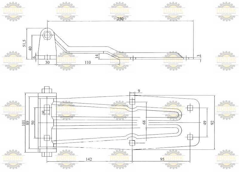 Петля для ворот 265мм Газель Камаз Валдай