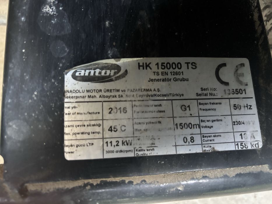 Generator trifazat Antor HK 15000 TS - 11.2 kW, motor Honda, 380V