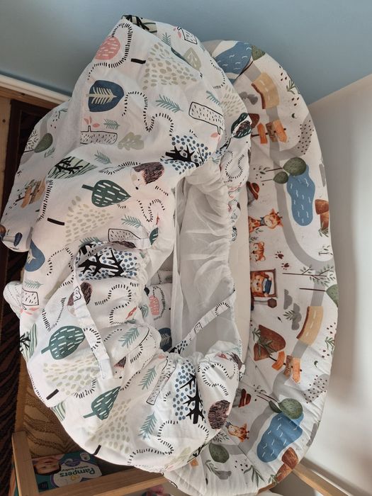 Coșuleț bebelus / patut bebelus cu sistem Leganare Ahoj Baby