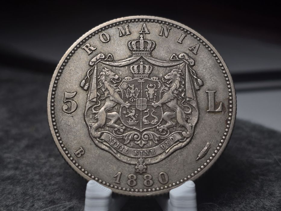Moneda 5 lei 1880 XF-AU