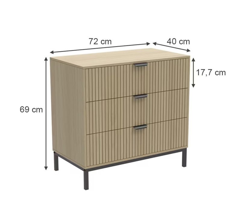 Скрин/комод MDF С 3 чекмеджета 7520