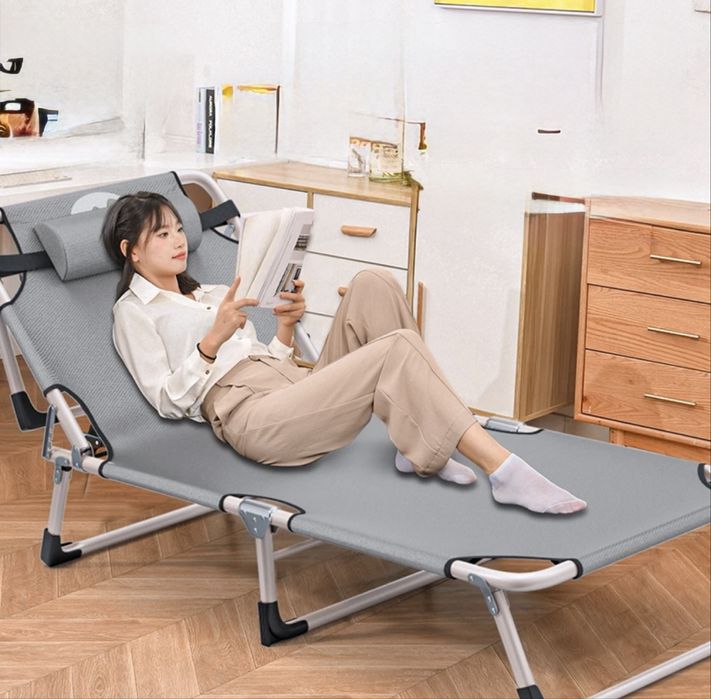 Раскладушка серебристый,черный