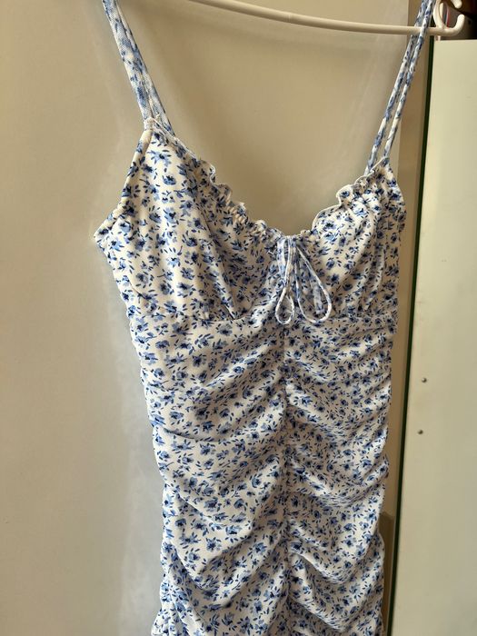 Лятна къса рокля, бяло и синьо, H&M