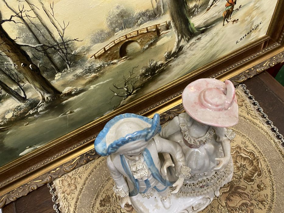 Порцеланова фигурална композиция галантна двойка Германия 1950–1965