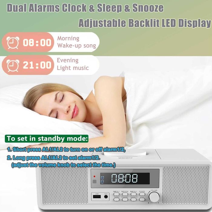 Домашна стерео система с CD плейър,  Bluetooth WISCENT WTB-798