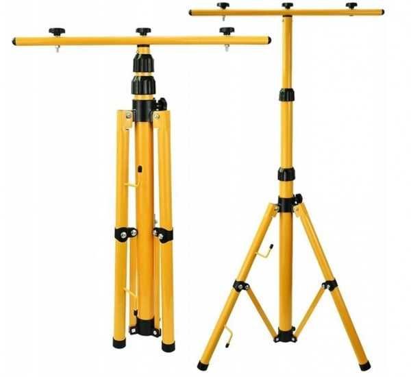 Стойка за прожектори и фенери, Тип трипод, Алуминий, Жълт, 60/160 см
