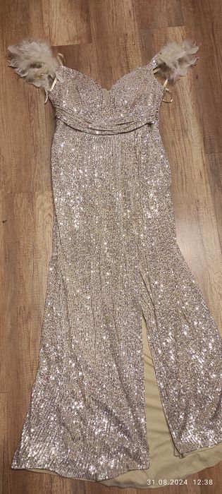 Официална златиста  рокля